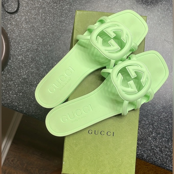 Palma GG Rubber Flat Slide Sandals LIKE NEW - Picture 2 of 7